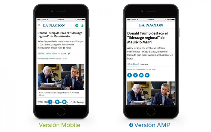 pagina web mobile y pagina web AMP